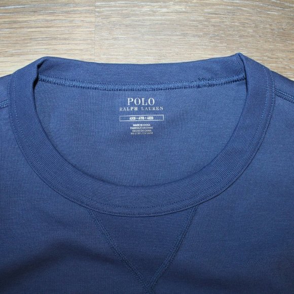 NWT POLO RALPH LAUREN MEN'S CREW NECK FLEECE SWEATSHIRT NAVY BLUE $148 - Picture 5 of 6